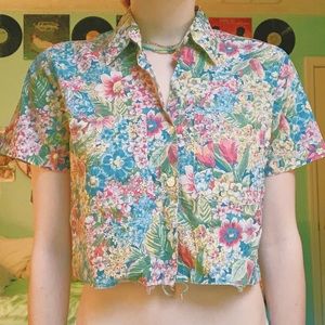 liz claiborne floral button up